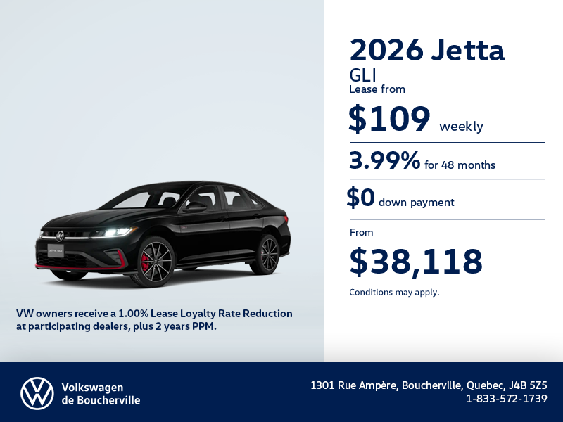 Get the 2026 Volkswagen Jetta GLI