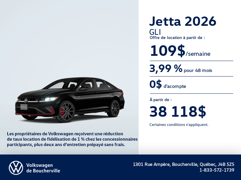 Procurez-vous la Volkswagen Jetta Gli 2026