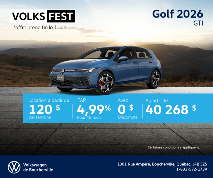 Procurez-vous la Volkswagen Golf Gti 2026
