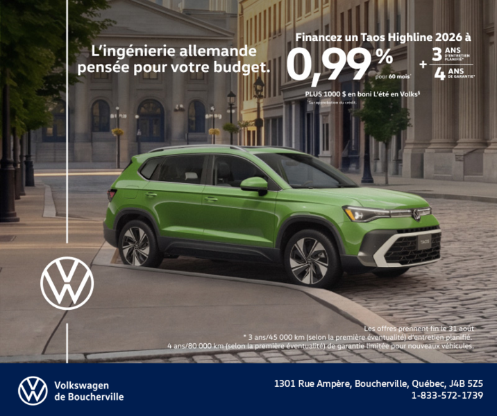 Procurez-vous le Volkswagen Taos 2026