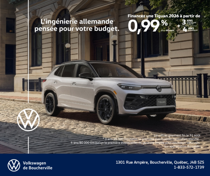 Procurez-vous le Volkswagen Tiguan 2026