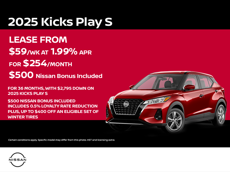 Get the 2025 Nissan Kicks Play S Today!