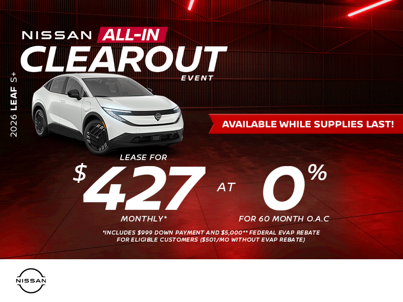 Get the 2026 Nissan Leaf S+ Today!