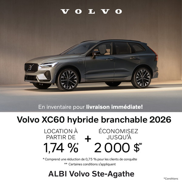 Le Volvo XC60 hybride branchable 2026 - Location