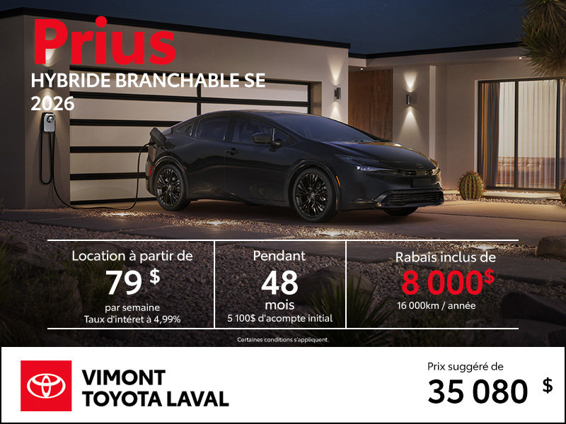 Toyota Prius Hybride Branchable 2026