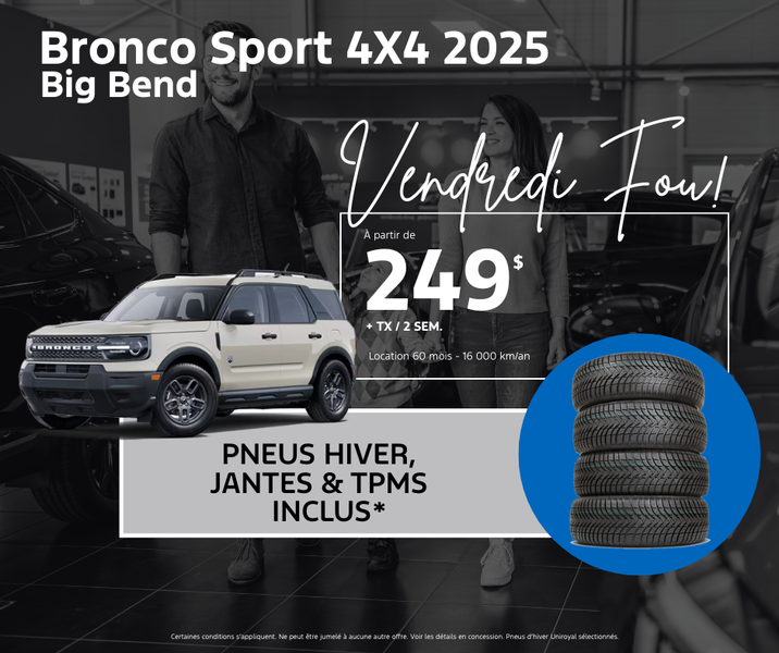 Procurez-vous votre Bronco Sport 2025 dès aujourd'hui!