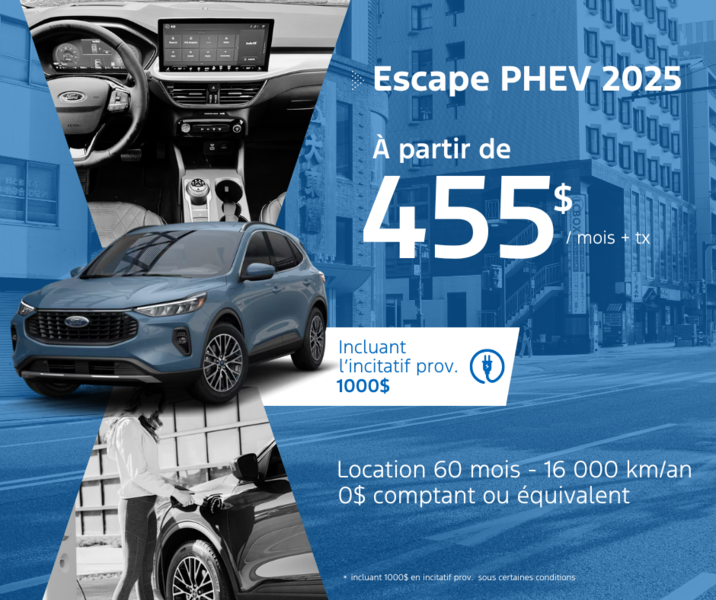 Procurez-vous votre Escape PHEV 2025 dès aujourd'hui!
