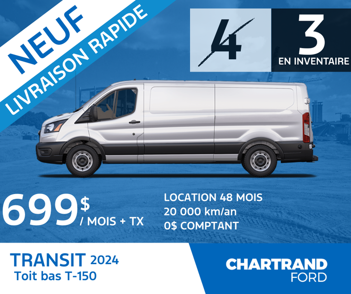 Transit T-150 2024 Toit bas : Seulement 3 restant