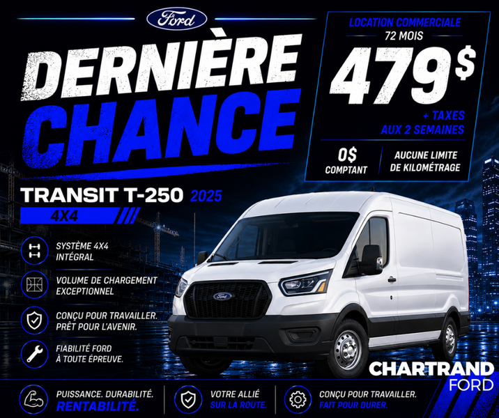 Transit 4x4 2025 : Dernier en inventaire