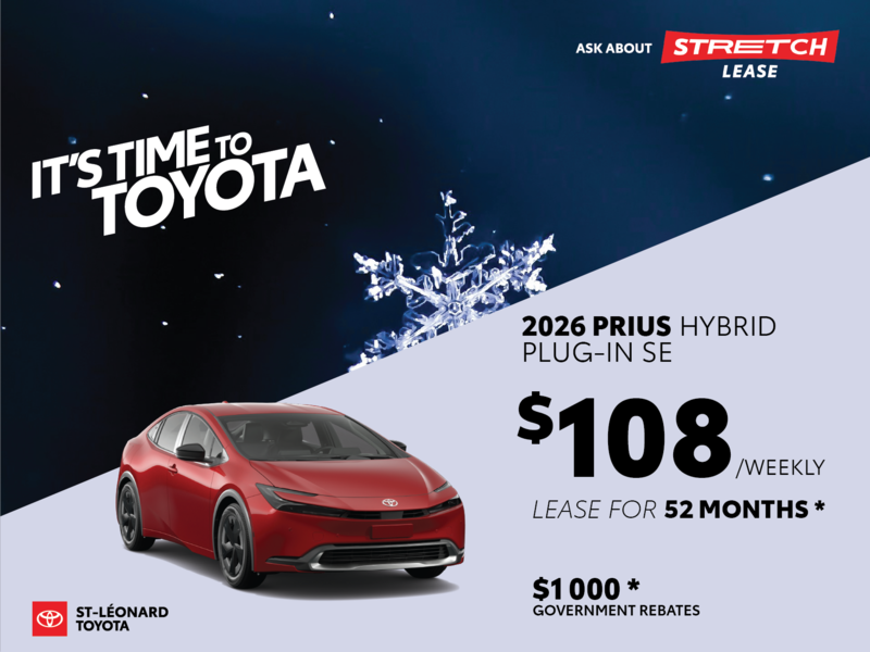 Prius Hybrid Plug-In SE 2026 Offer $108/Weekly