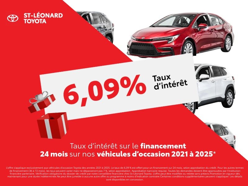 Taux d'intérêt réduit: 6,09% sur 24 mois