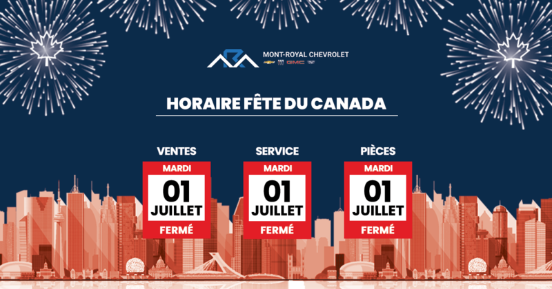 HORAIRE FÊTE DU CANADA