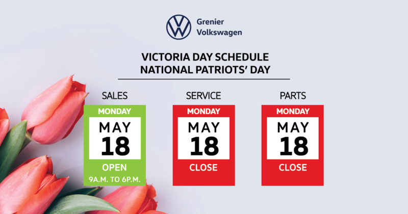 Victoria Day Schedule