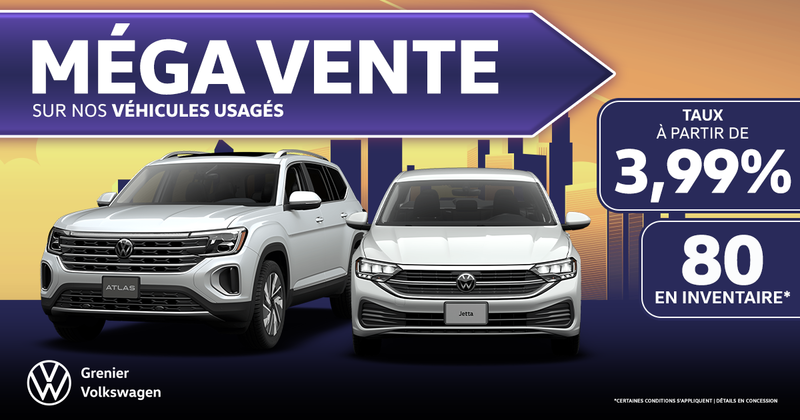 MÉGA VENTE SUR LES VÉHICULES USAGÉS !