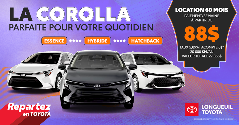 LA COROLLA PARFAITE POUR VOTRE QUOTIDIEN !