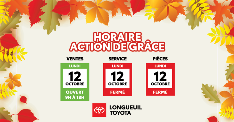 HORAIRE ACTION DE GRÂCE