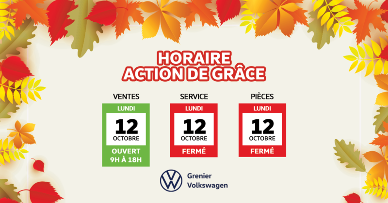 HORAIRE ACTION DE GRÂCE
