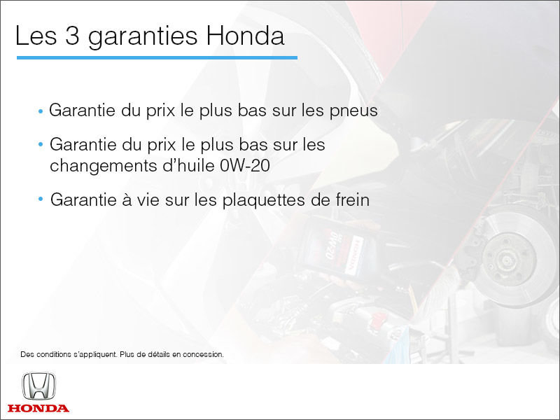 Les 3 garanties Honda