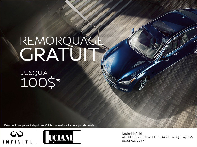 Remorquage gratuit jusqu'à 100$