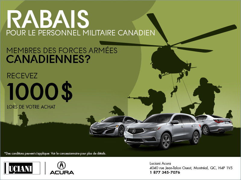 Rabais pour le personnel militaire canadien