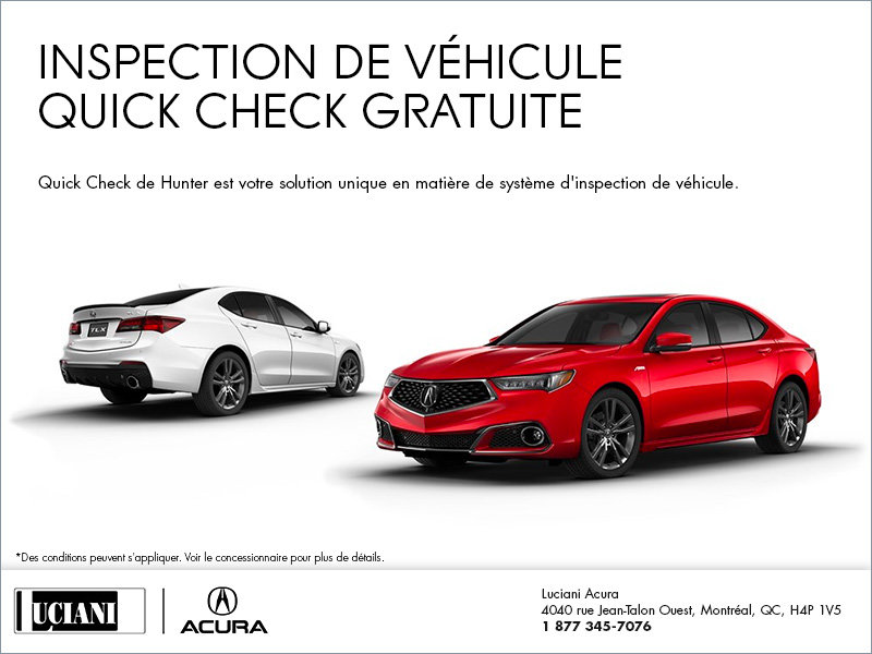 Inspection de véhicule quick check gratuite