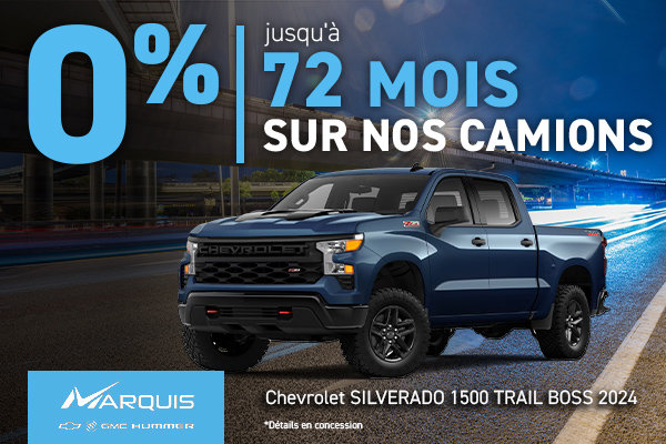 0% jusqu'à 72 mois sur nos camions