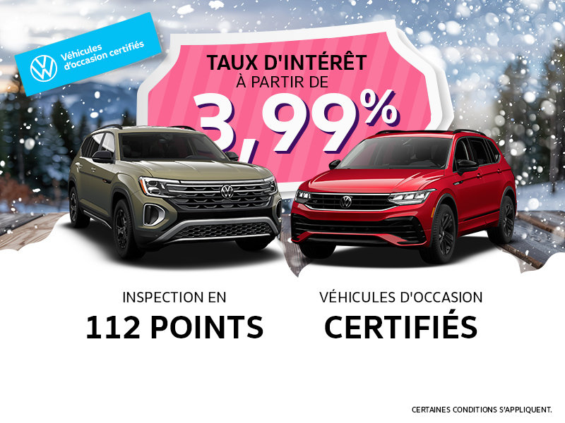 Véhicules d'occasion certifiés