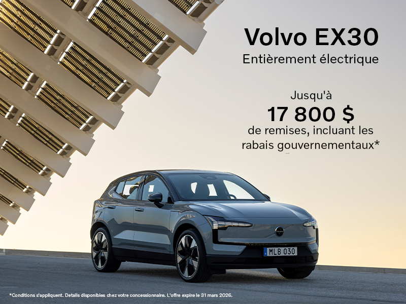 Le Volvo EX30 100 % électrique