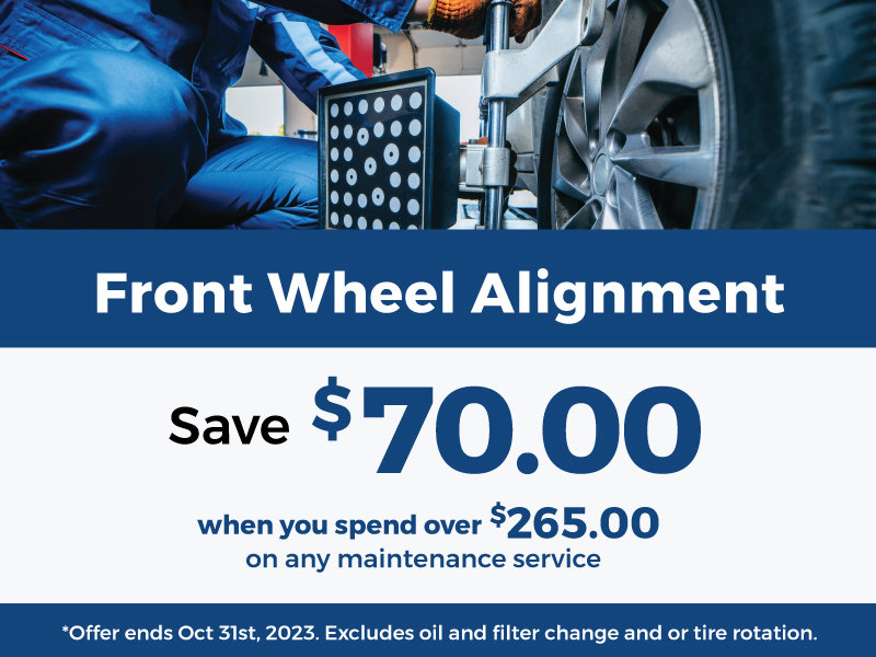 Front Wheel Alignment Offer