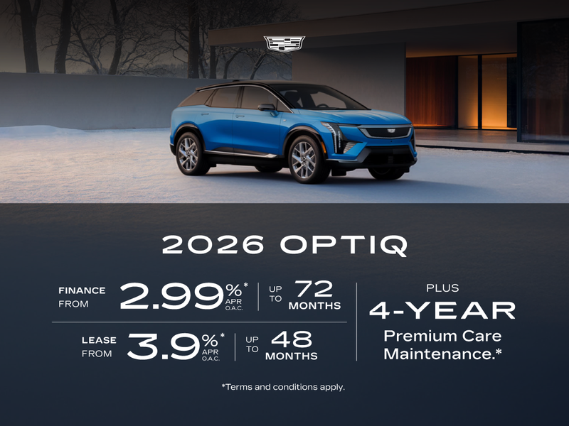 2026 OPTIQ Finance and Lease Offer at City Cadillac