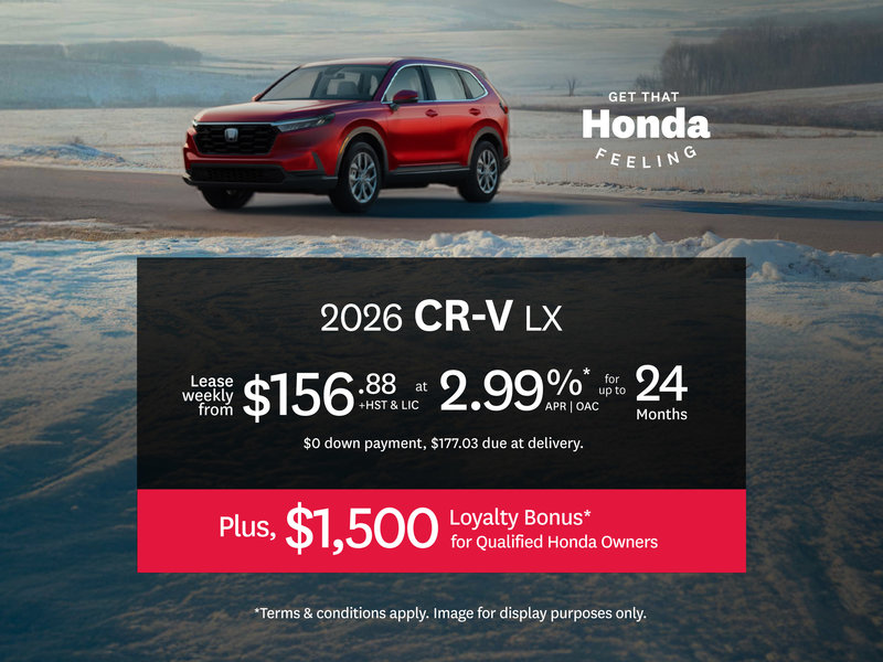 2026 Honda CR-V Lease Offer at Orangeville Honda