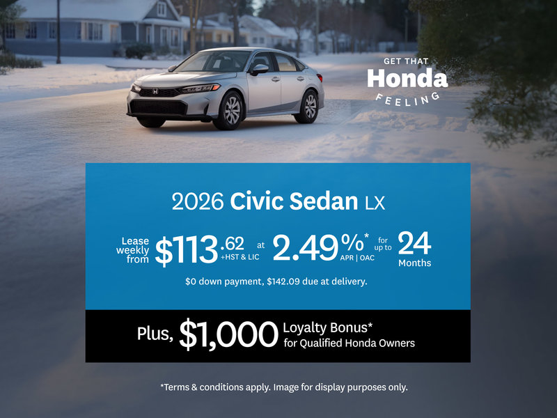 2026 Honda Civic LX Lease Offer at Orangeville Honda