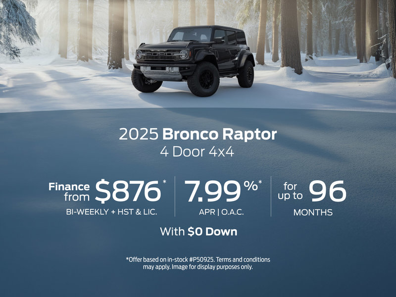Special Offer 2025 Ford Bronco Raptor