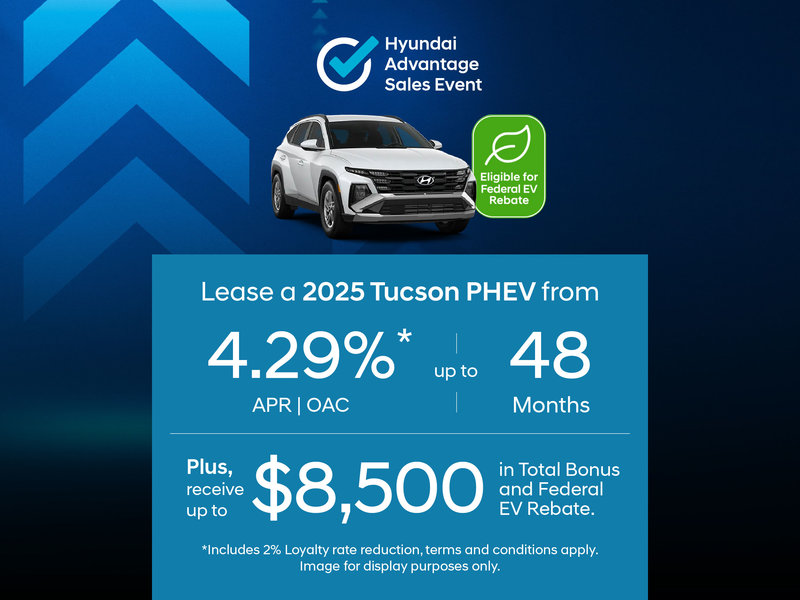 2025 Hyundai Tucson PHEV - $8,500 Total Bonus & EV Rebate!