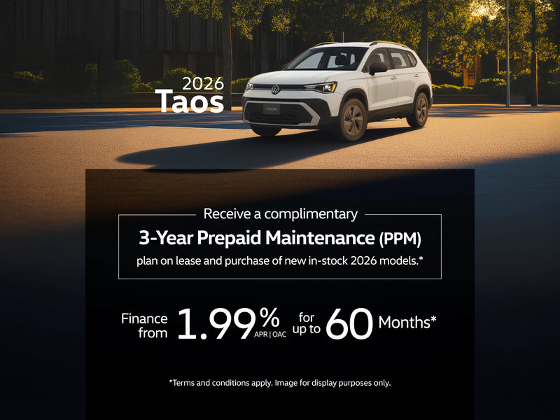 2026 VW Taos Offer - Promo Card