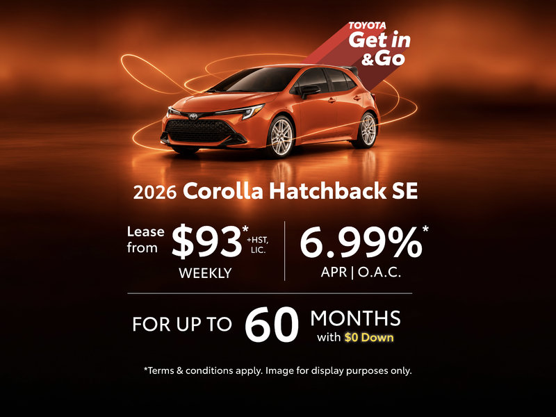 2026 Toyota Corolla Hatchback Lease Offer
