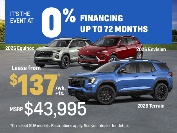 Your 0% SUV is calling. Answer now.