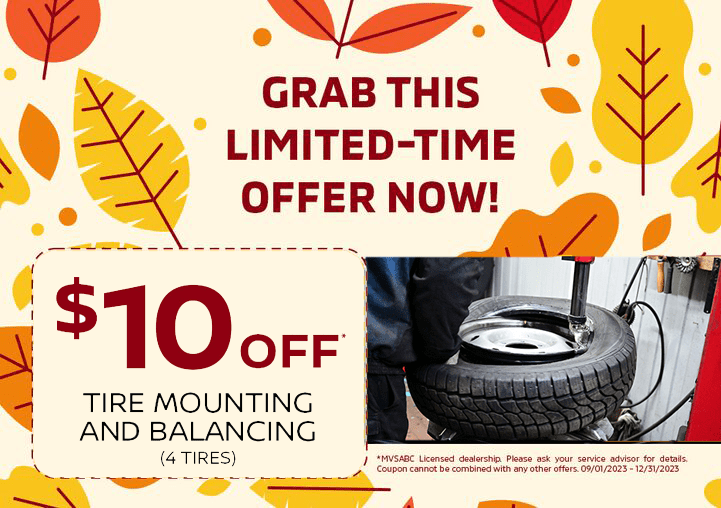 $10 Off Tire Mounting and Balancing (4 tires)