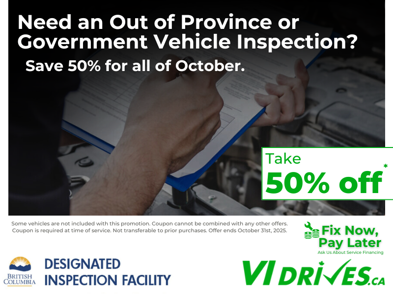 50% Off Out of Province or Government Vehicle Inspection