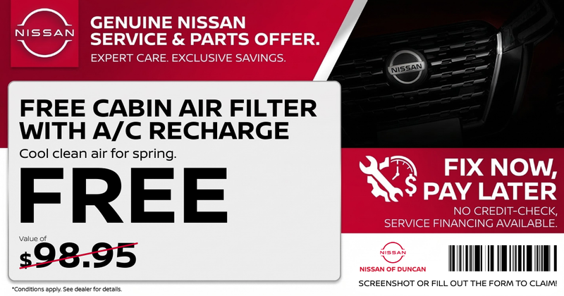 Free Cabin Air Filter with A/C Recharge