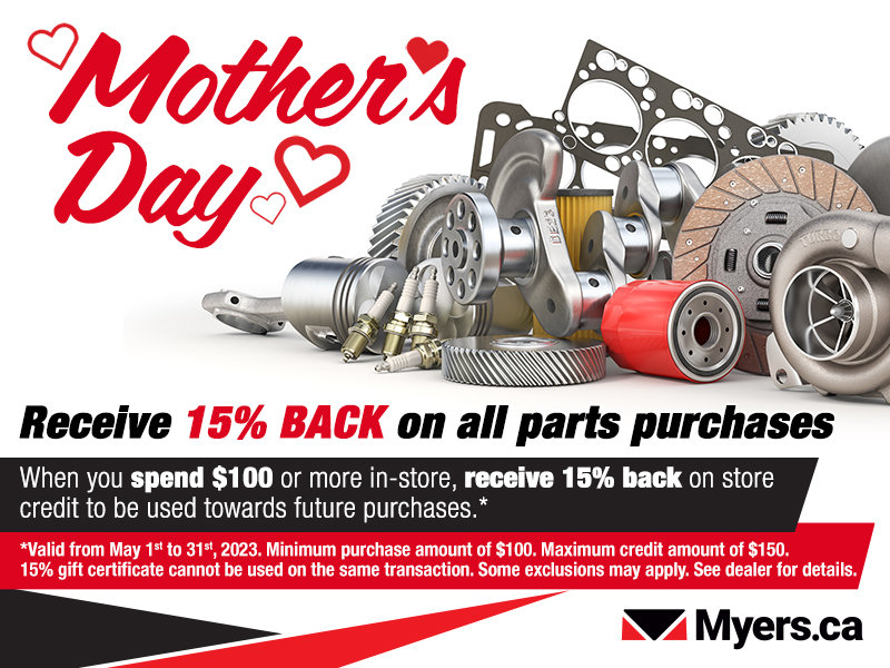 Receive 15% back on all parts purchases