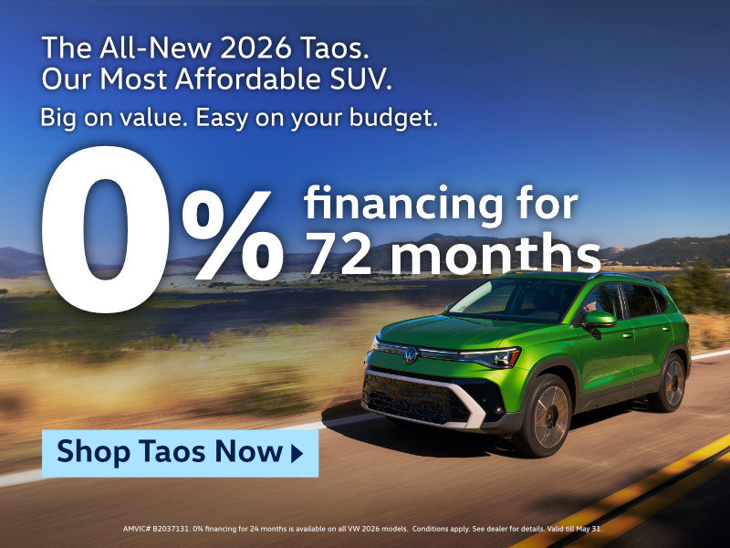 EXCLUSIVE OFFER: 0% for 72 Months on 2026 Taos