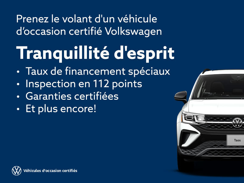Prenez le volant d'un véhicule d’occasion certifié Volkswagen