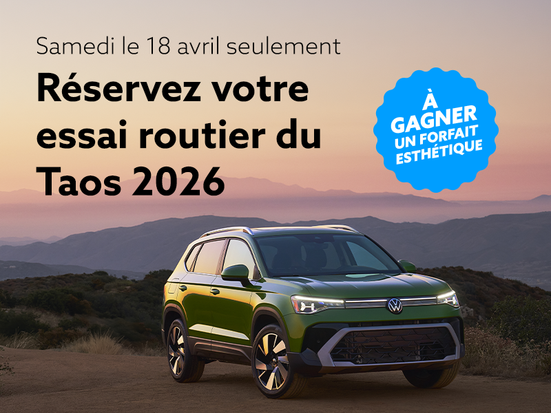 Réservez votre essai routier du Taos 2026