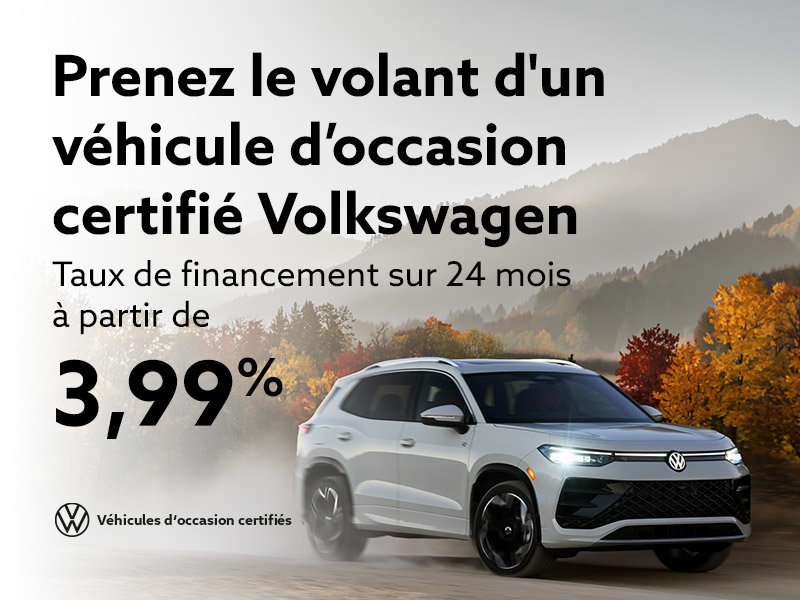 Prenez le volant d'un véhicule d’occasion certifié Volkswagen