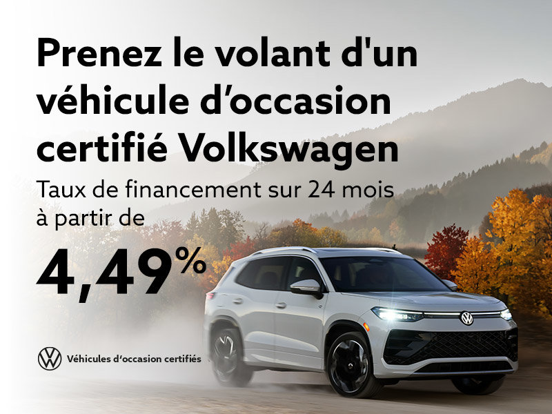 Prenez le volant d'un véhicule d’occasion certifié Volkswagen