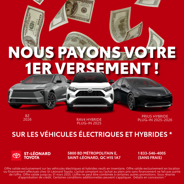 On paye votre premier versement!