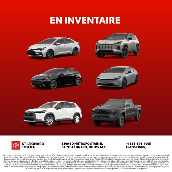 Nos véhicules en inventaire