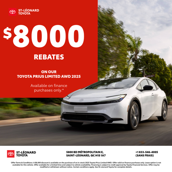 Prius Limited AWD 2025: $8000 in rebates