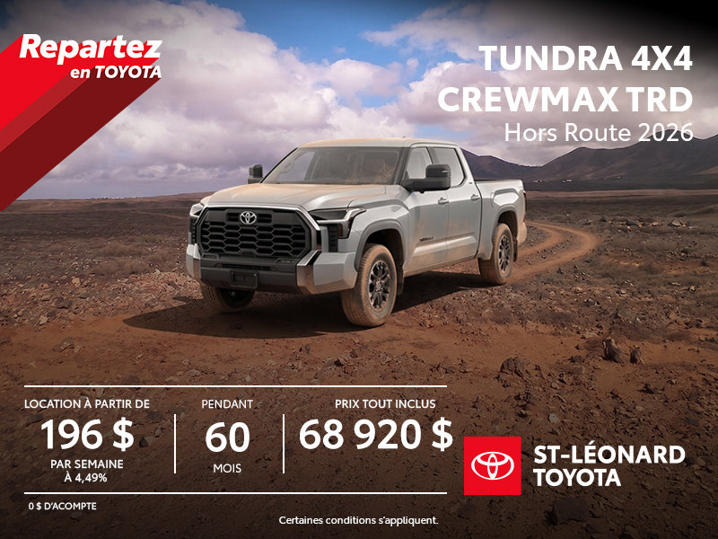 Toyota Tundra 4X4 CrewMax TRD Hors Route 2026